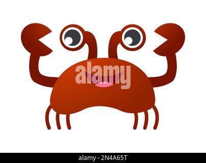 Crab cartoon character . Vector . Stock Vector