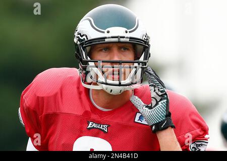 Philadelphia Eagles' Nick Foles holds up the Vince Lombardi Trophy