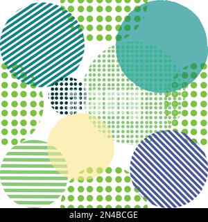 Different shaped circles green pantone seamless pattern, shiny sphere background, modern beautiful wallpaper, fabric print template. wrapping paper il Stock Vector