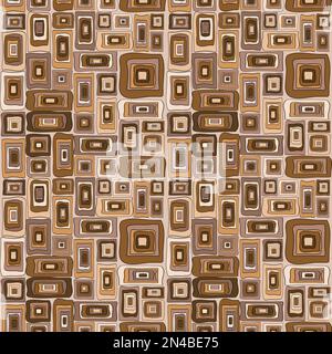 Geometric background with concentric squares in brown colors Stock Vector