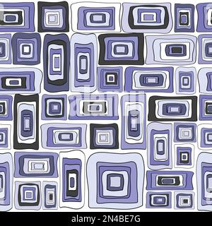 Geometric background with concentric squares in purple colors Stock Vector