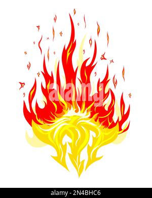 Fire flames on white background. Vector illustration in trendy flat style  Stock Vector Image & Art - Alamy