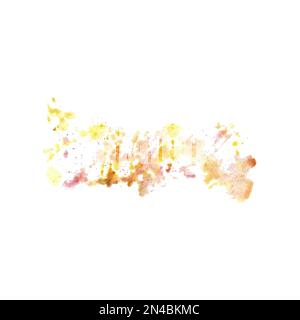 Watercolor splashes and stains. Colored spots grunge texture. Isolated on white background. For design solutions, business cards, postcards, labels, p Stock Photo
