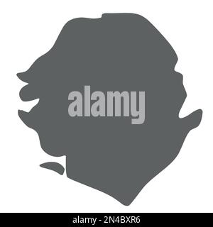 Sierra Leone - solid black silhouette map of country area. Simple flat ...