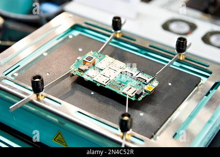 Thermo tables for electronic boards and chips Stock Photo