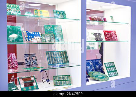 Preform for electronic circuit boards in the storefront Stock Photo