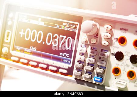 Monitor of universal portable voltmeter Stock Photo