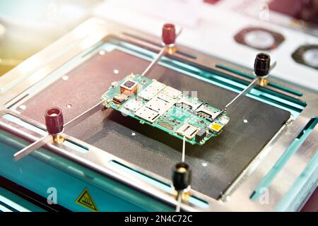 Thermo tables for electronic boards and chips Stock Photo