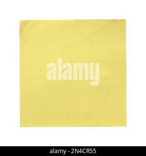 Yellow blank paper note memo isolated on a white background. Stock Photo