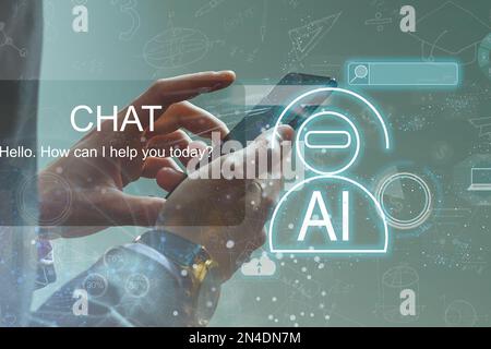Artificial intelligence (AI), machine and deep learning and another modern computer technologies concepts. Brain representing artificial intelligence Stock Photo