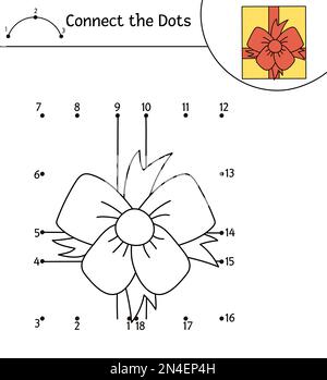 Vector Birthday dot-to-dot and color activity with cute bunch of ...