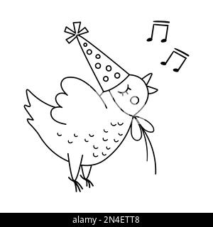 Singing Bird Coloring Sheet  Bird drawings, Card art, Bird sketch