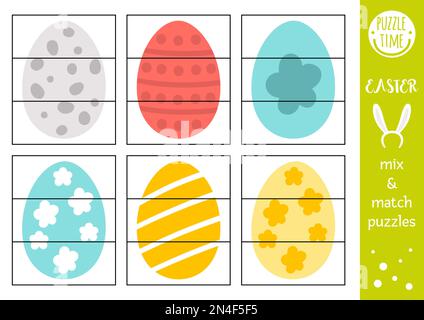 Vector farm or garden mix and match puzzle with cute kawaii animals ...