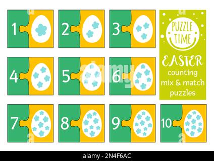 Numbers 7 and 8 puzzle game for kids / Printable number matching