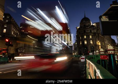An early clear winter's morning outside the Bank of England and The Royal Exchange at Cornhill, City of London, England, UK Stock Photo