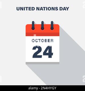 United Nations Day, October 24, Calendar icon. Date. Stock Vector