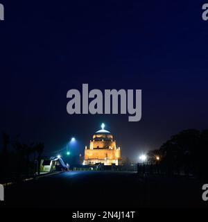 Façade View of Bahuddin Zakariya shrine at night in Multan,Pakistan Stock Photo