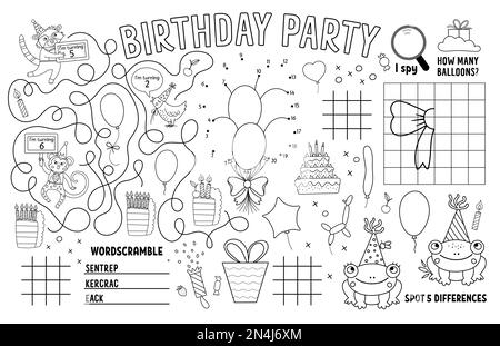 Birthday Balloons Connect the Dot Printable