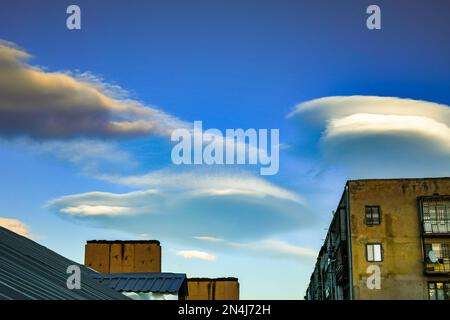 A rare natural phenomenon, a Lenticular cloud in the sky Stock Photo ...