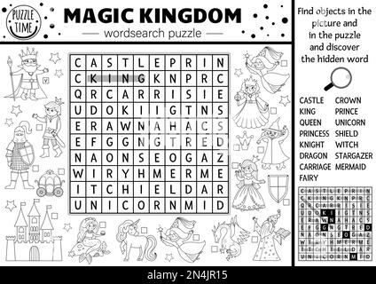 Vector Fairytale Word Scramble Activity Page. English Language Game with  Castle, King, Princess, Queen for Kids Stock Vector - Illustration of  character, game: 231139424