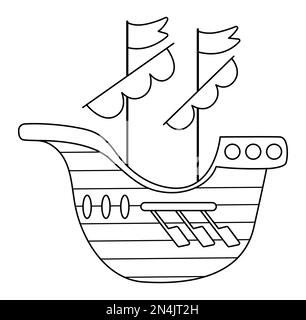 medieval merchant ship illustration. - vector Stock Vector Image & Art ...