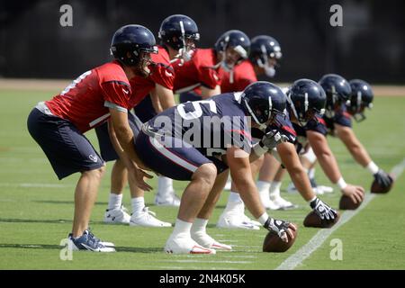 Houston Texans quarterback Case Keenum passes the ball during the NFL  football team's training camp Thursday, July 27, 2023, in Houston. (AP  Photo/Michael Wyke Stock Photo - Alamy