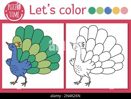Peacock Drawing Easy For Kids | Step by Step | Paint For Kidz - YouTube