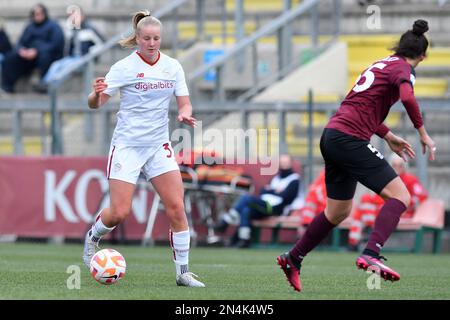 Rome, Italy, February 08th, 2023. Zara Kramzar of AS Roma during the Women Italy cup match between AS Roma Women-Pomigliano Women at Tre Fontane stadium in Rome, Italy, February 08th, 2023  (Credit photo Massimo Insabato/Alamy live news) Credit: massimo insabato/Alamy Live News Stock Photo