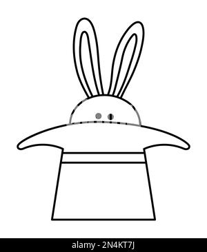 Circus Magician Rabbit Coloring Page for Kids Stock Vector Image & Art ...