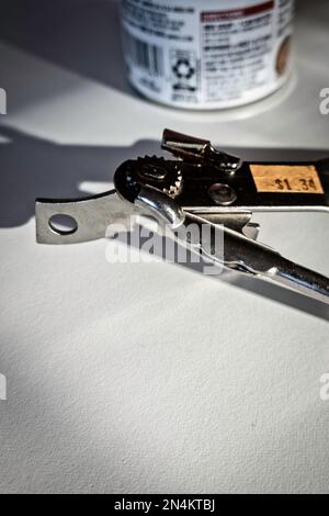 Close up of vintage manual can opener, USA Stock Photo