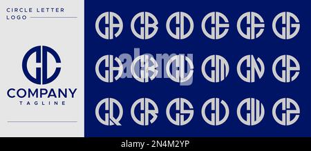 Collection of simple circle letter C logo design vector. C letter mark template. Stock Vector
