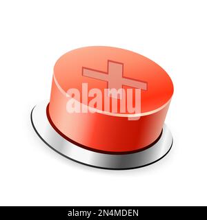 red declined button on white background Stock Vector