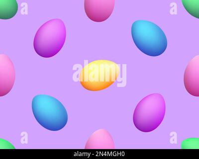 Colored eggs seamless pattern. Easter colorful eggs with pastel gradient colors. Christ is risen, Happy Easter. Design for greeting card, banners and Stock Vector
