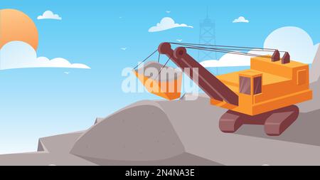 Stone quarry concept Stock Vector