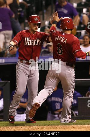 August 27, 2018: Arizona Diamondbacks left fielder David Peralta (6) comes  out of the dugout to warm up, before a MLB game between the Arizona  Diamondbacks and the San Francisco Giants at