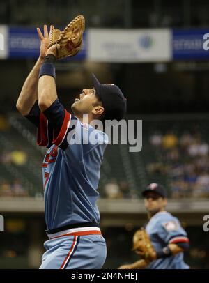 21 August 2009: Minnesota Twins catcher Joe Mauer (7) awarded 1st base  after his second intentional walk during Friday's baseball game, the  Minnesota Twins defeated the Kansas City Royals 5-4 in 10