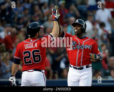 Atlanta Braves Dan Uggla is seen sat he Braves play the Washington  Nationals at Nationals Park on August 6, 2013 in Washington, D.C. UPI/Kevin  Dietsch Stock Photo - Alamy