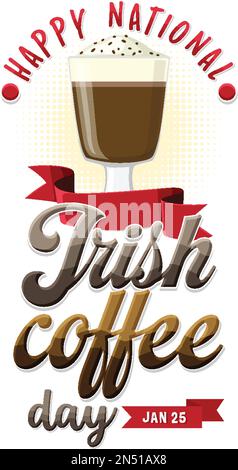 National Irish coffee day banner design illustration Stock Vector