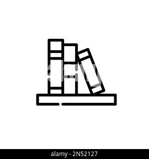 Books on a bookshelf. Pixel perfect, editable stroke icon Stock Vector