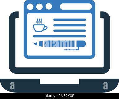 Blog, article, edit icon is isolated on white background. Use for graphic and web design or commercial purposes. Vector EPS file. Stock Vector