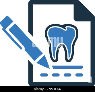 Dental, dentistry, report icon - Use for commercial purposes, print media, web or any type of design projects. Vector EPS file. Stock Vector