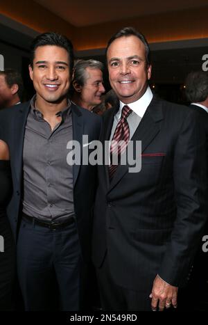 Mario Lopez and Rick Caruso at The grand opening event for Bourbon