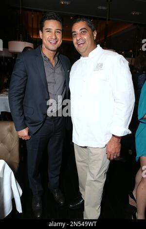 Mario Lopez and Chef Michael Mina at The grand opening event for