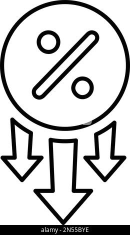 Interest, rate, down icon. Well organized simple vector illustration ...
