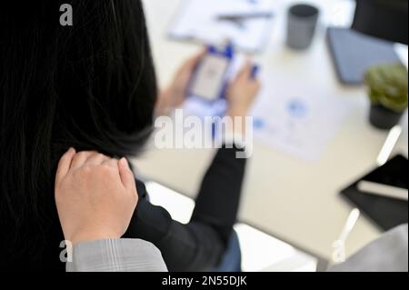 Caring Colleague Caring office worker comforting her colleague with the toothache Stock ...