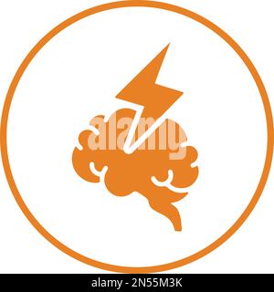 Brainpower, brain icon is isolated on white background. Use for graphic and web design or commercial purposes. Vector EPS file. Stock Vector