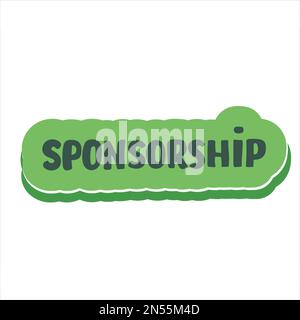 sponsorship hand drawing lettering word on white. Stock Vector