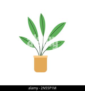 Plants in pots on a white background Flat Design - Vector Illustration Stock Vector