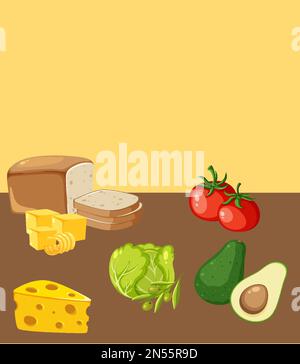Various foods on the table illustration Stock Vector Image & Art - Alamy