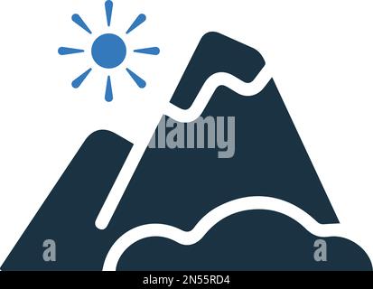 Mountain, mountains icon - Vector EPS file. Perfect use for print media, web, stock images, commercial use or any kind of design project. Stock Vector